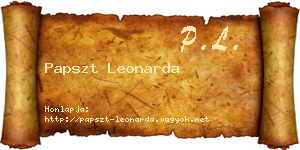 Papszt Leonarda névjegykártya